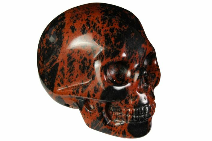 Realistic, Polished Mahogany Obsidian Skull #116319